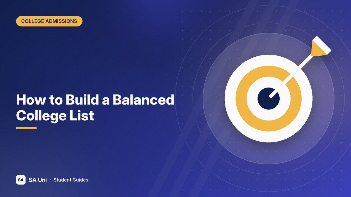 Illustration of a bullseye target with an arrow hitting the center for the SA Uni guide: How to Build a Balanced College List