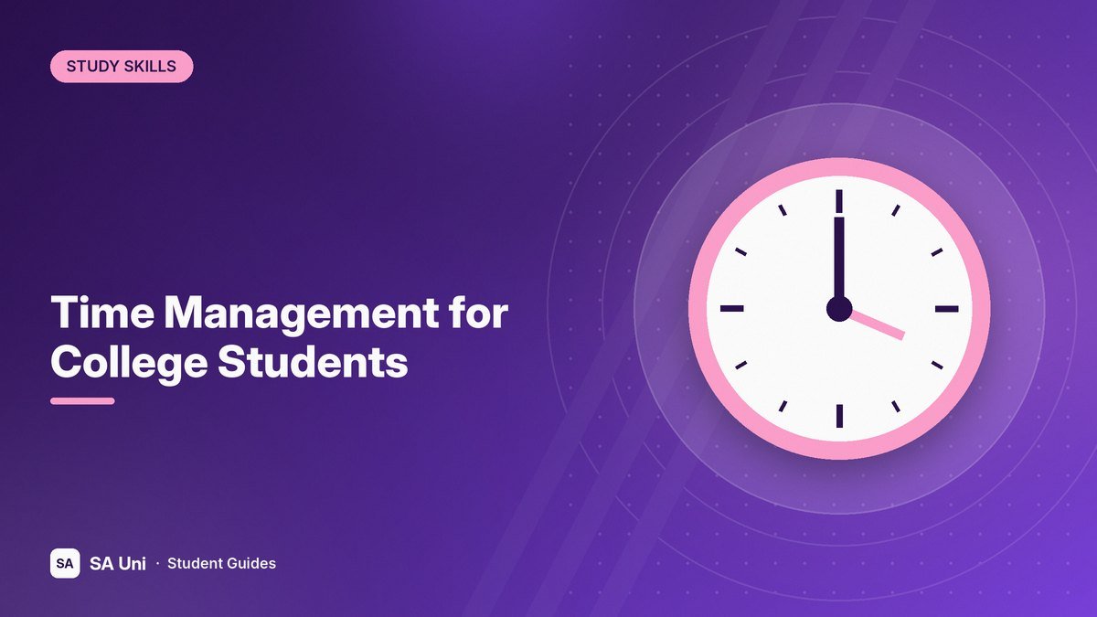 Illustration of a wall clock for planning study time for the SA Uni guide: Time Management for College Students